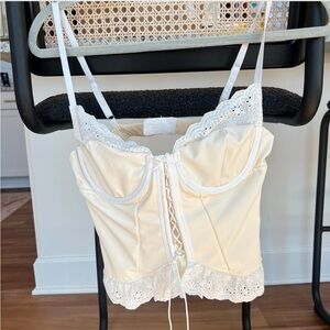 Faux leather bustier top